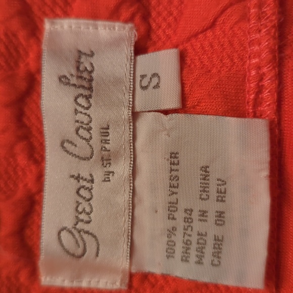 Great Cavalier by St Paul orange A-line three button closure cardigan w/pockets - Picture 11 of 12